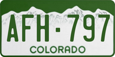 CO license plate AFH797
