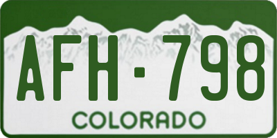CO license plate AFH798