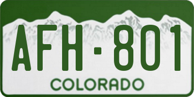 CO license plate AFH801
