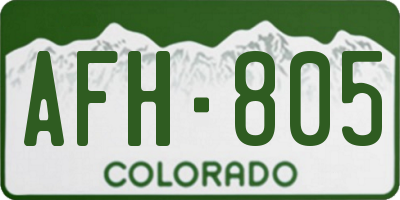 CO license plate AFH805