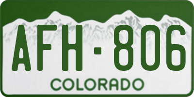 CO license plate AFH806