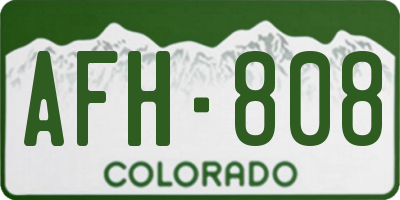 CO license plate AFH808