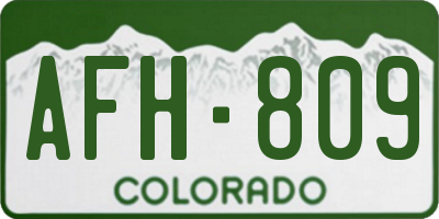 CO license plate AFH809