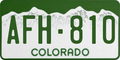 CO license plate AFH810