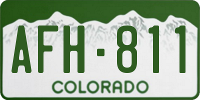 CO license plate AFH811