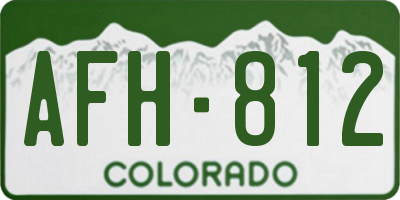 CO license plate AFH812