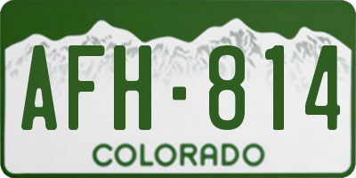 CO license plate AFH814