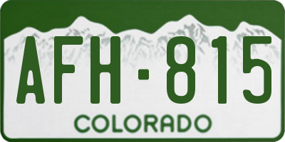 CO license plate AFH815