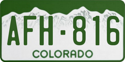 CO license plate AFH816