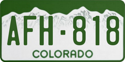 CO license plate AFH818