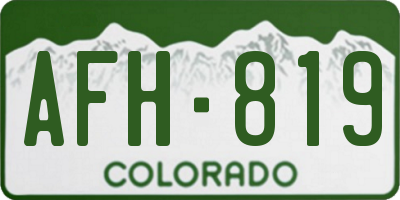 CO license plate AFH819