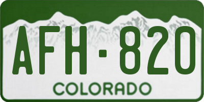 CO license plate AFH820