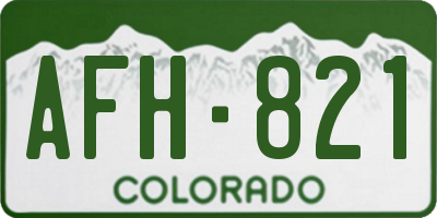 CO license plate AFH821