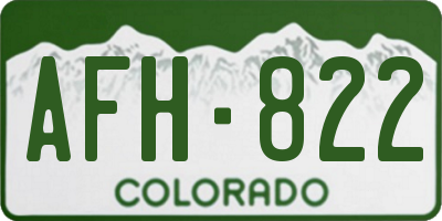 CO license plate AFH822