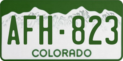 CO license plate AFH823