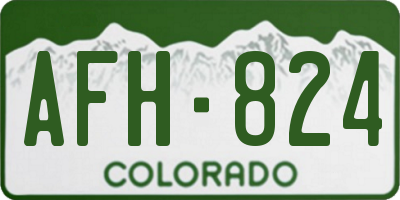 CO license plate AFH824