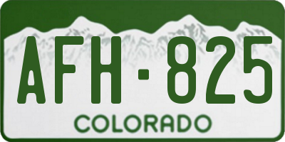 CO license plate AFH825