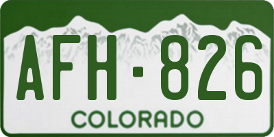 CO license plate AFH826