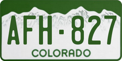 CO license plate AFH827