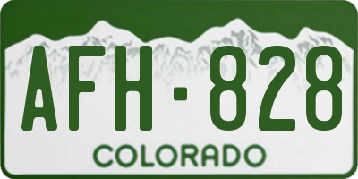 CO license plate AFH828