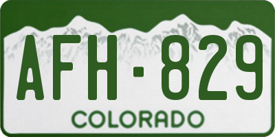 CO license plate AFH829
