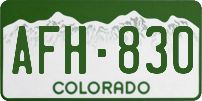 CO license plate AFH830