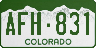 CO license plate AFH831