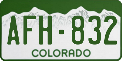 CO license plate AFH832