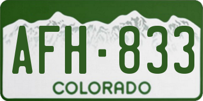 CO license plate AFH833