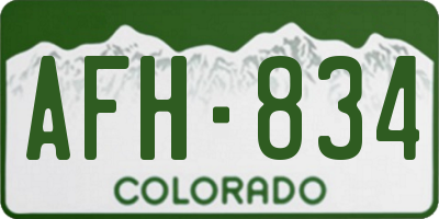 CO license plate AFH834