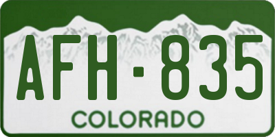 CO license plate AFH835
