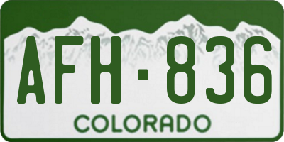 CO license plate AFH836