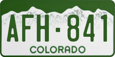 CO license plate AFH841