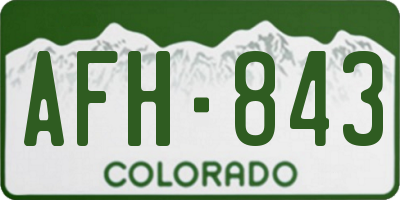 CO license plate AFH843