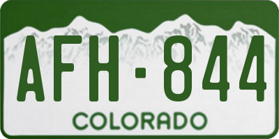 CO license plate AFH844