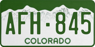 CO license plate AFH845