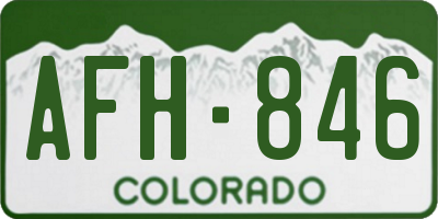 CO license plate AFH846