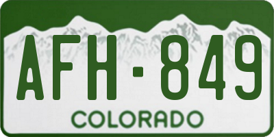 CO license plate AFH849