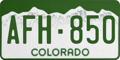 CO license plate AFH850