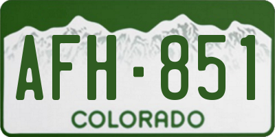 CO license plate AFH851