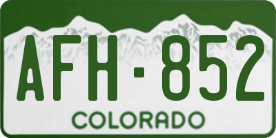 CO license plate AFH852