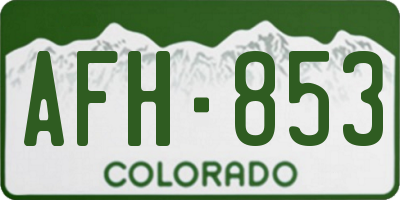 CO license plate AFH853