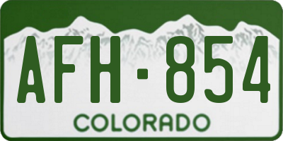 CO license plate AFH854