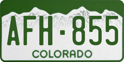 CO license plate AFH855