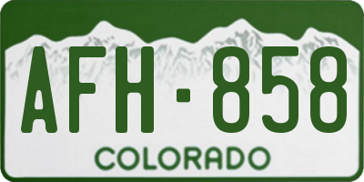 CO license plate AFH858