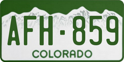 CO license plate AFH859
