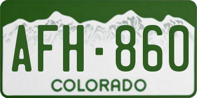 CO license plate AFH860