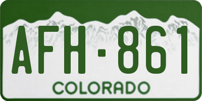CO license plate AFH861