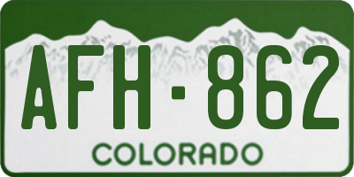 CO license plate AFH862