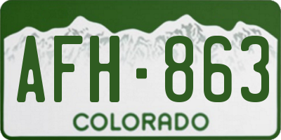 CO license plate AFH863